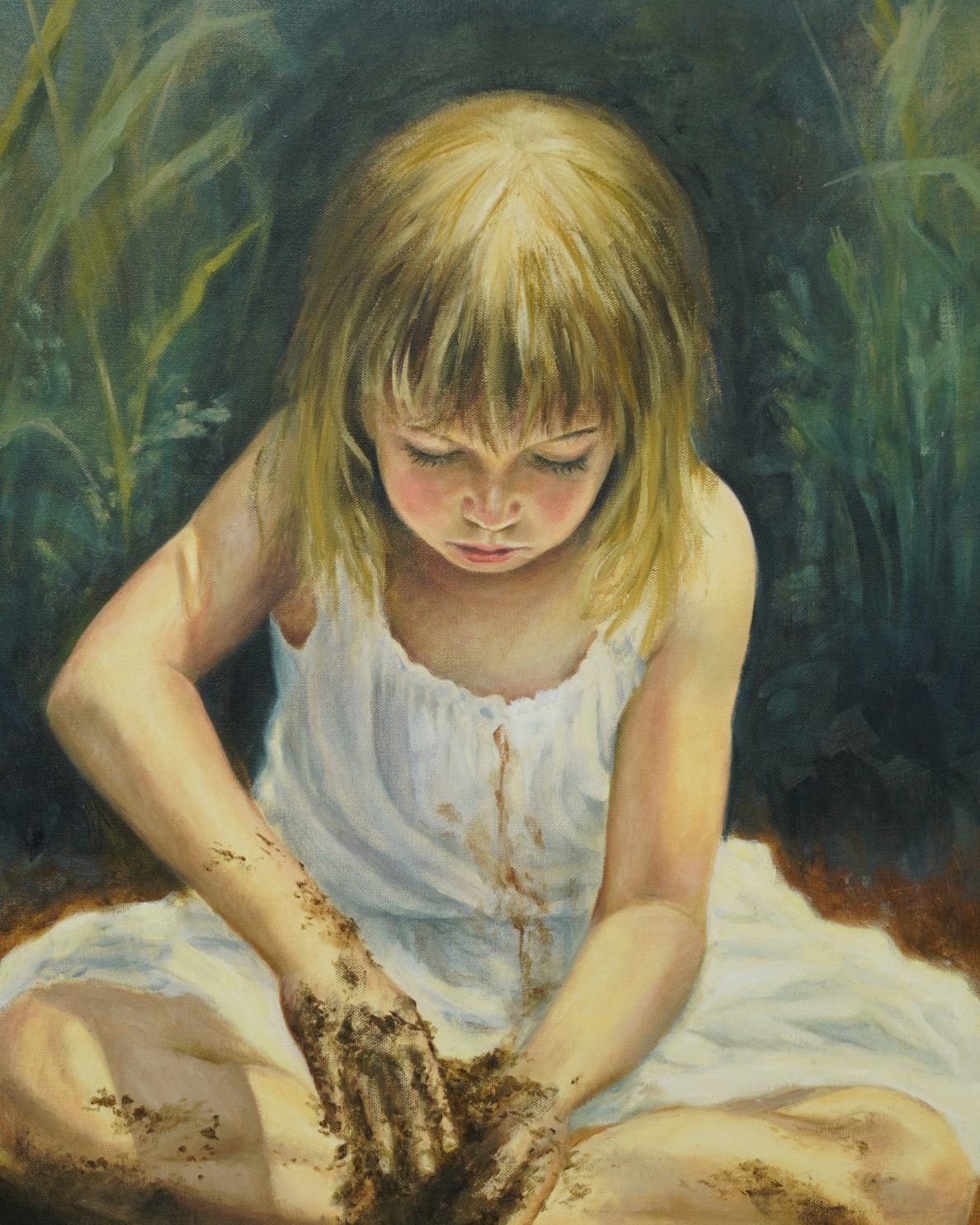Detail of Girl and Earth by Yessica Marin